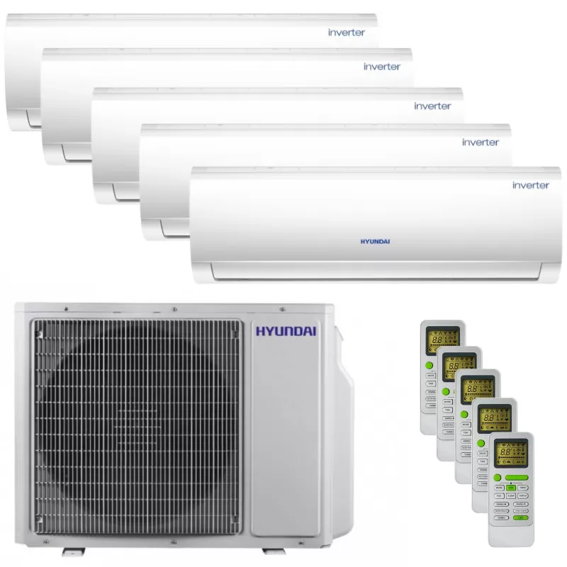 Aer conditionat multisplit cu 5 unitati interioare Hyundai 4 x 9000 + 12000 BTU