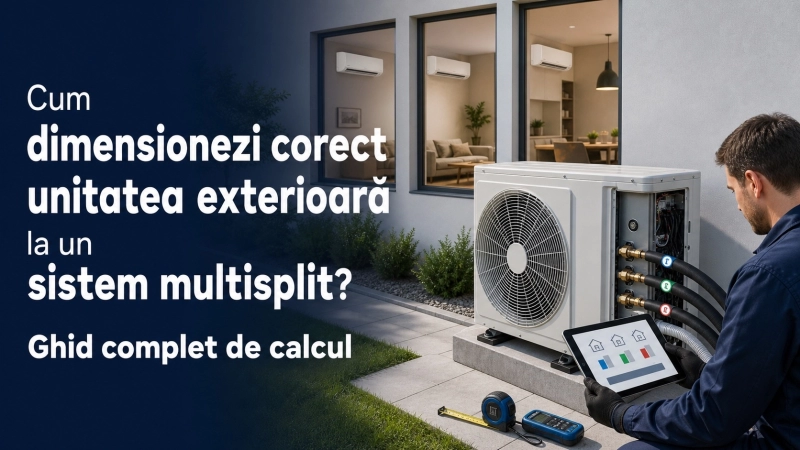 Cum dimensionezi corect unitatea exterioară la un sistem multisplit? Ghid complet de calcul
