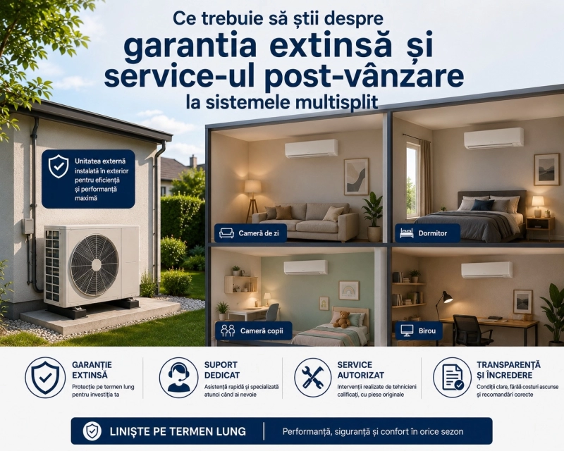 Garanție și service la aer condiționat multisplit: ce verifici înainte de cumpărare