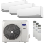 Aer conditionat triplu split Carrier Crystal Ultra Clean Plus, 2 x 9000 + 12000 BTU, inverter, control WIFI, clasa A+/A